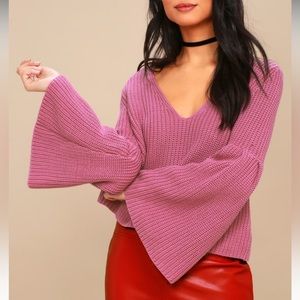 Pink Damsel Bell Sleeve Knit Sweater Free People